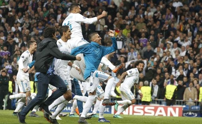 El Madrid celebra su pase a la final de la Champions League / EFE