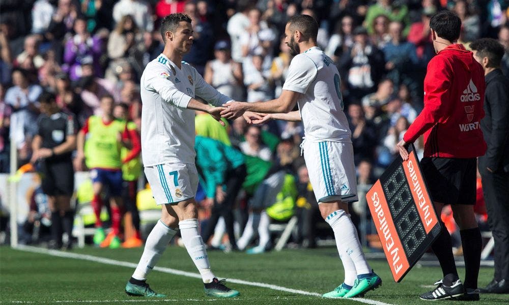 Benzema sustituye a Cristiano Ronaldo en el partido frente al Atlético de Madrid / EFE