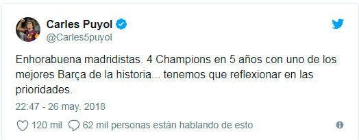 Carles Puyol tweet