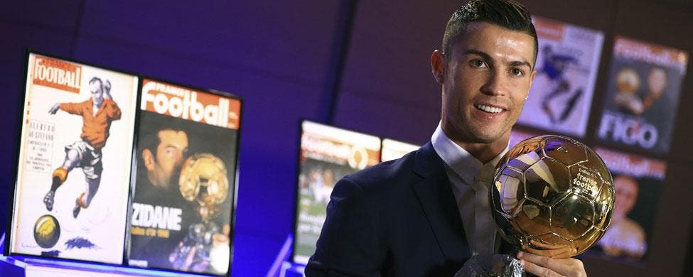 Cristiano Ronaldo recoge cu cuarto Balón de Oro en Madrid de la mano de France Football | EFE