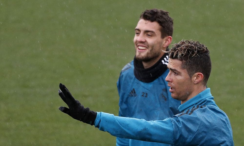 Cristiano Ronaldo y Mateo Kovavic durante un entrenamiento del Real Madrid / EFE