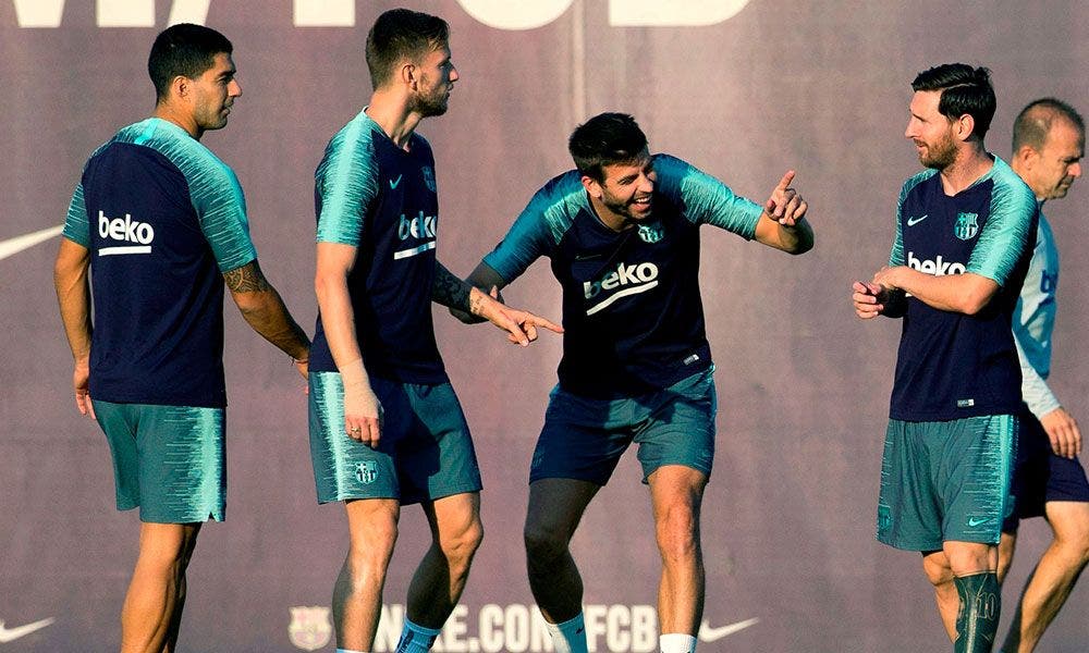 Luis Suárez, Ivan Rakitic, Gerard Piqué y Leo Messi | EFE