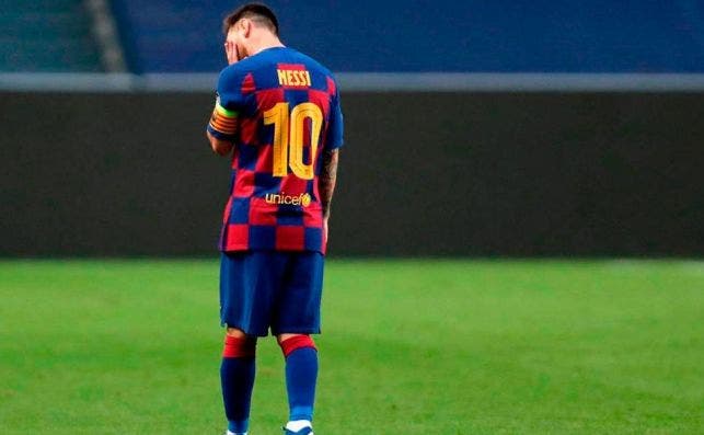 Leo Messi en la derrota del Barça ante el Bayern de Múnich