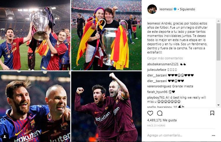 Leo Messi instagram iniesta