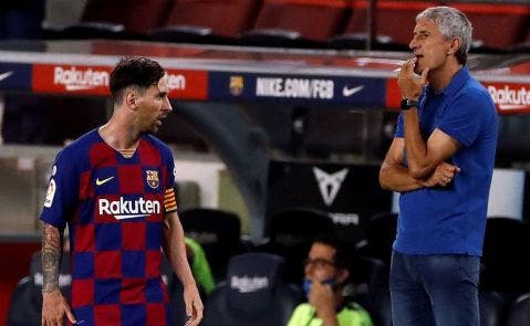 Leo Messi y Quique Setién en el partido contra el Espanyol | EFE
