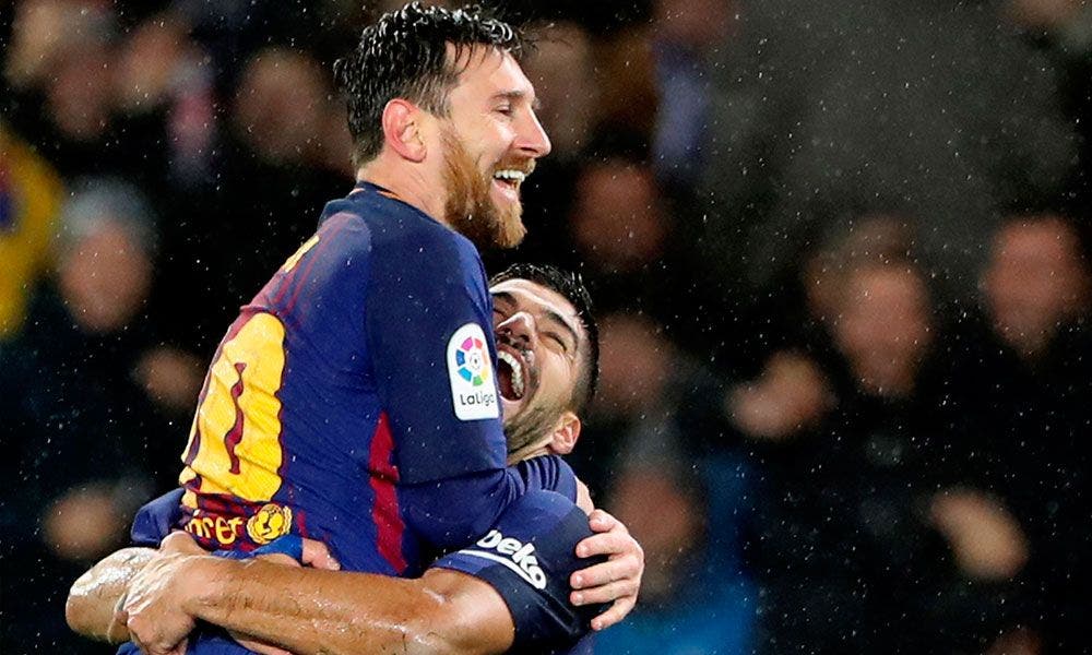 Leo Messi suarez celebran