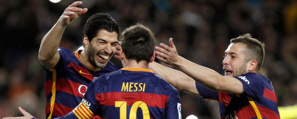 Messi, Luis Suárez y Jordi Alba celebran un gol ante el Celta | EFE