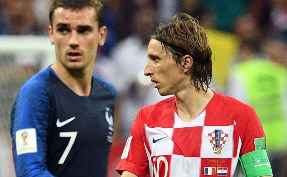 Luka Modric y Antoine Griezmann en la final de la Copa del Mundo | EFE