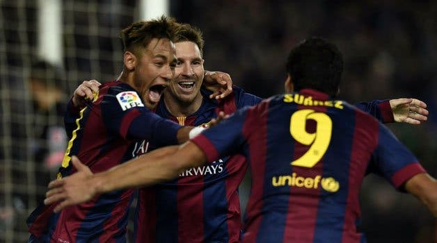 Neymar Júnior, Leo Messi y Luis Suárez celebran la victoria contra el Atlético | Facebook
