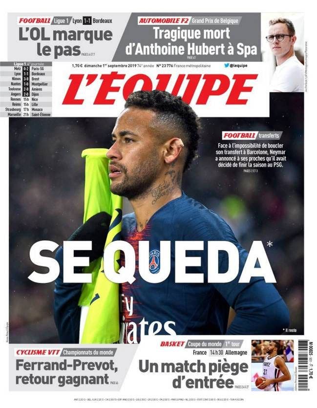 Neymar portada L'equipe