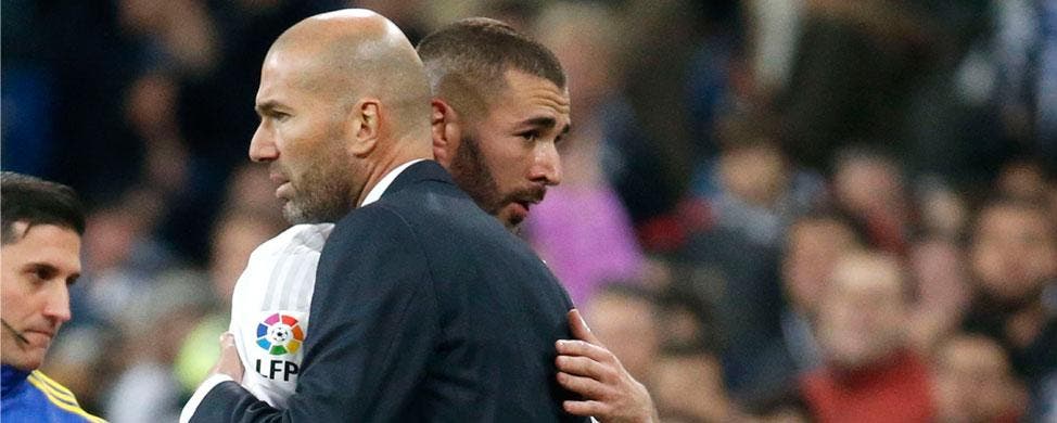 Zinedine Zidane y Karim Benzema