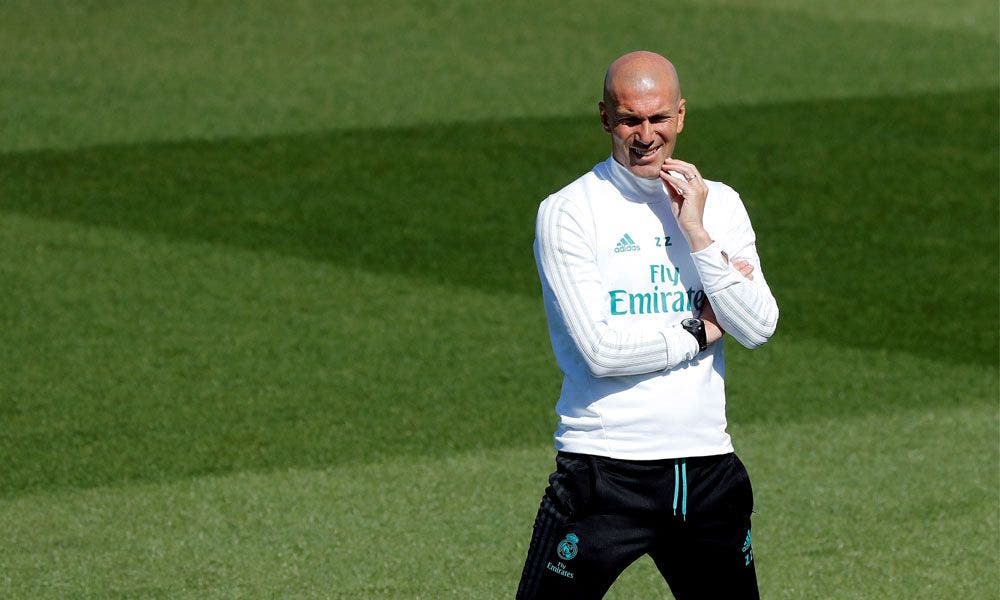 Zinedine Zidane en un entrenamiento