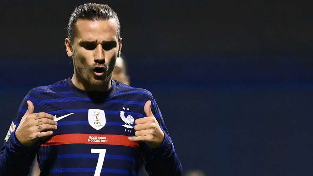 Antoine Griezmann celebra un gol con Francia