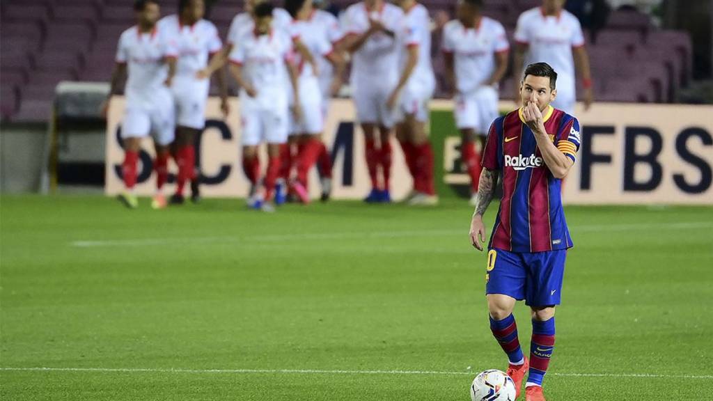 Leo Messi en el partido contra el Sevilla