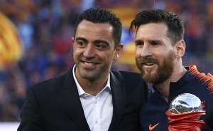 Xavi Hernández y Leo Messi Barça