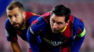 Jordi Alba y Leo Messi