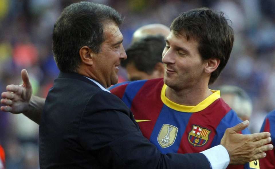 Joan Laporta y Leo Messi