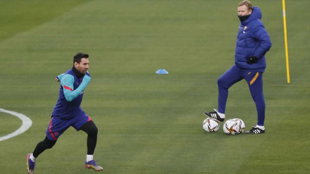 Leo Messi y Ronald Koeman