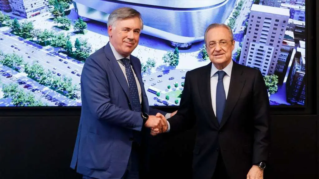 Carlo Ancelotti y Florentino Pérez real madrid
