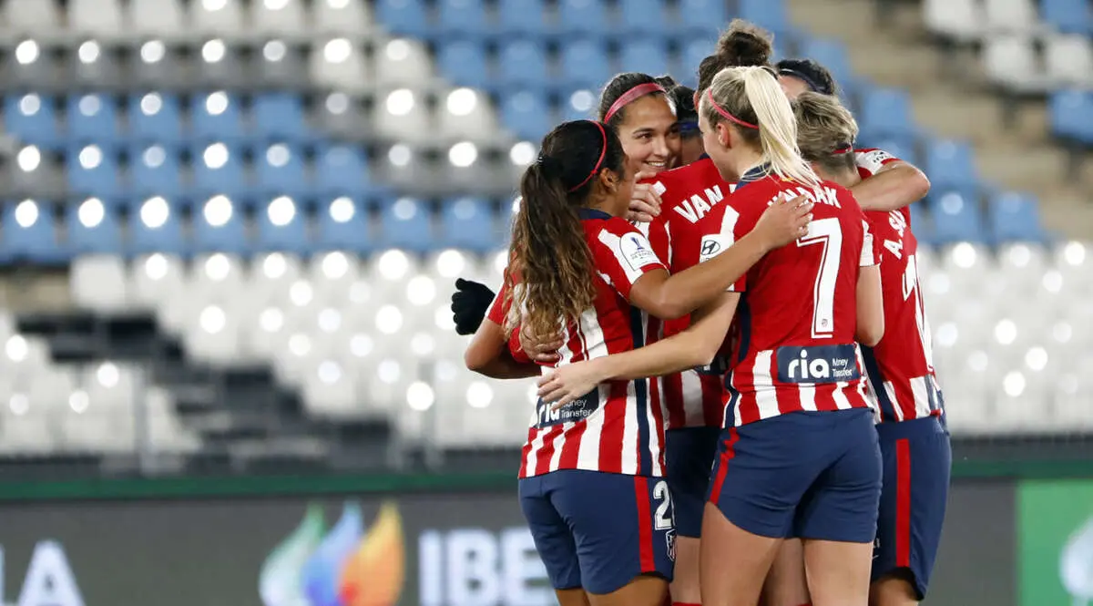 El Atlético de Madrid Femenino celebrando un gol. Foto: @AtletiFemenino