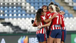 El Atlético de Madrid Femenino celebrando un gol. Foto: @AtletiFemenino