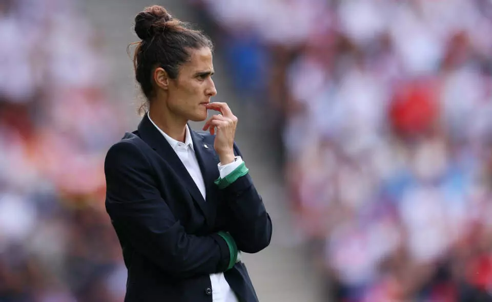 BASEL, SWITZERLAND - JULY 27: Montse Tome, Head Coach of Spain, looks on as she bites her finger nail during the UEFA Women's EURO 2025 Final match between England and Spain at St. Jakob-Park on July 27, 2025 in Basel, Switzerland. (Photo by Maja Hitij - UEFA/UEFA via Getty Images)