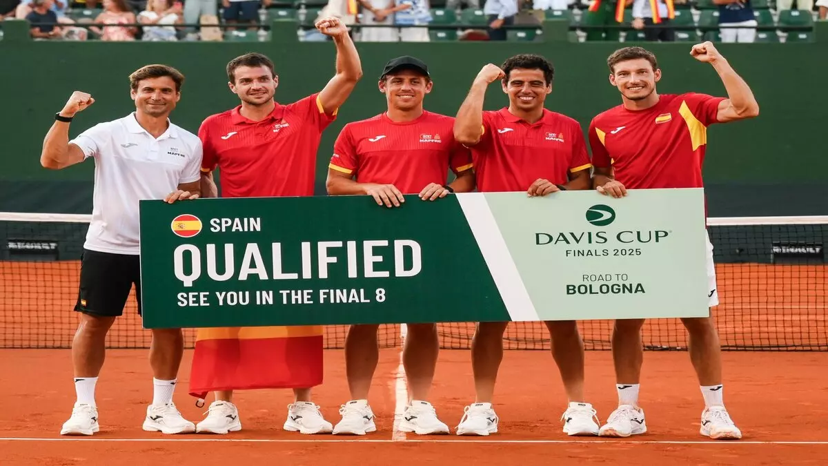 España celebra el pase a las finales de la Davis. @RFETenis