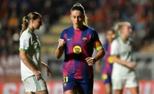 ROME, ITALY - OCTOBER 15: Alexia Putellas of FC Barcelona celebrates scoring her team's third goal from the penalty-spot during the UEFA Women's Champions League 2025/26 league phase match between AS Roma and FC Barcelona at Stadio Tre Fontane on October 15, 2025 in Rome, Italy. (Photo by Chris Ricco - UEFA/UEFA via Getty Images)