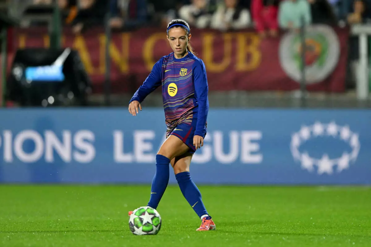 ROME, ITALY - OCTOBER 15: Aitana Bonmati of FC Barcelona warms up prior to the UEFA Women's Champions League 2025/26 league phase match between AS Roma and FC Barcelona at Stadio Tre Fontane on October 15, 2025 in Rome, Italy. (Photo by Chris Ricco - UEFA/UEFA via Getty Images)
