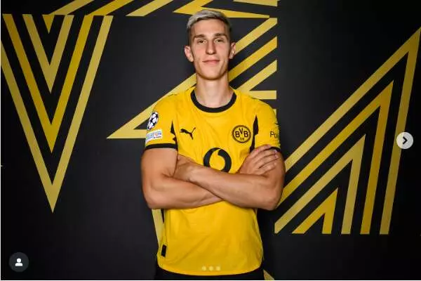 Nico Schlotterbeck, futbolista del Borussia Dortmund. Foto: @nico.schlotterbeck.