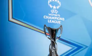 NYON, SWITZERLAND - SEPTEMBER 19: A view of the UEFA Women's Champions League Trophy ahead of the UEFA Women's Champions League 2025/26 League Phase Draw at the UEFA Headquarters, The House of the European Football, on September 19, 2025 in Nyon, Switzerland (Photo by Kristian Skeie - UEFA)