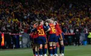 Las jugadoras de España en la final de la Nations League Femenina: Foto: Cristina Tubilla.