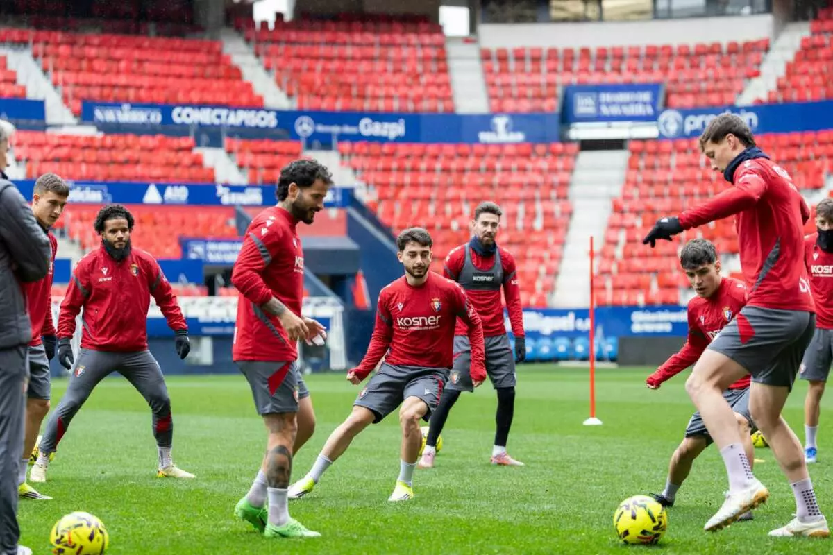 Entrenamiento del Osasuna previo al partido contra el Real Madrid. Foto: @Osasuna.