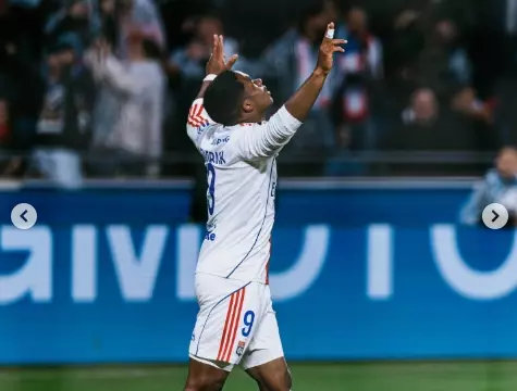 Endrick celebra un gol con el Olympique de Lyon. Foto: @endrick.
