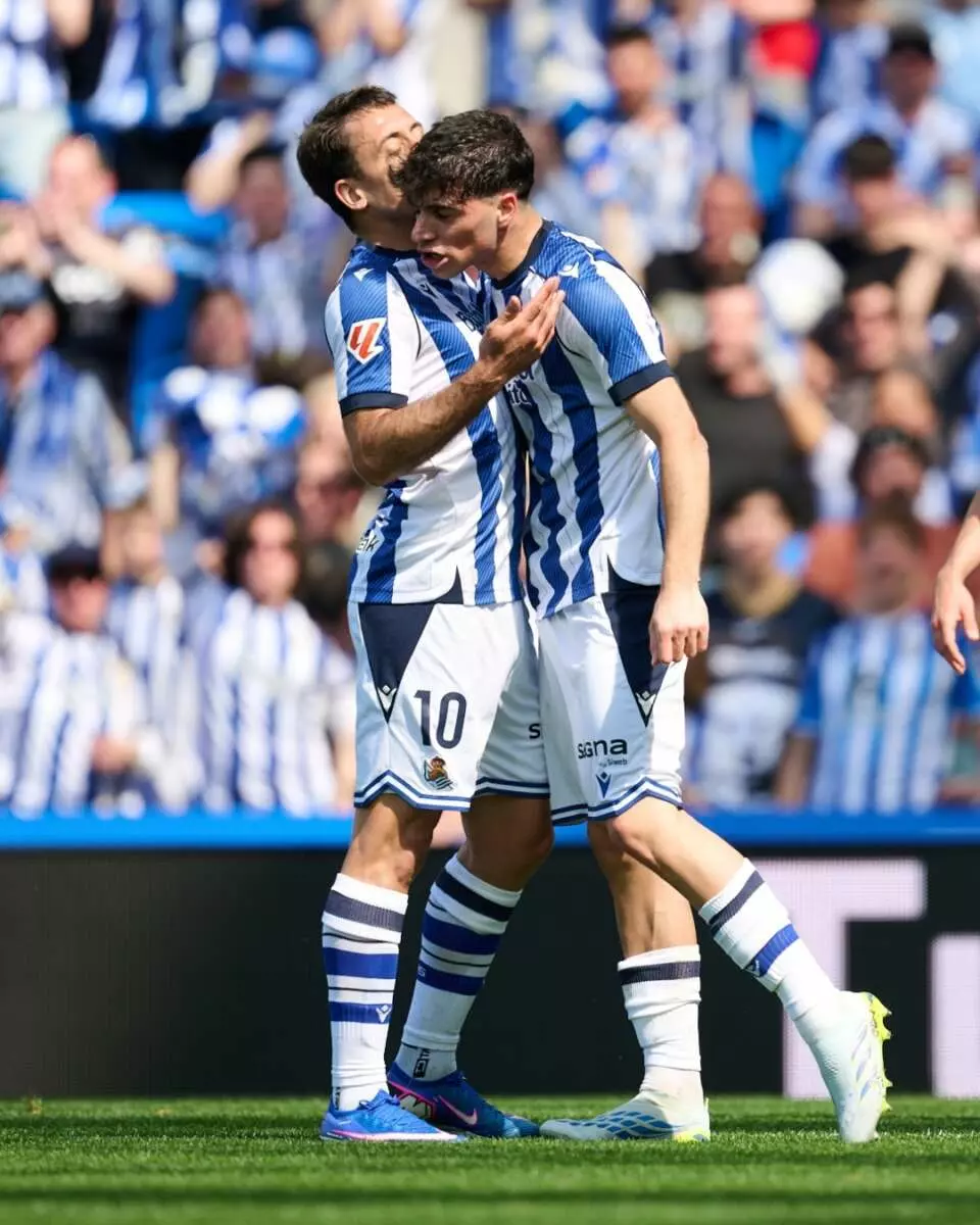 Jon Martín celebra su primer gol en LaLiga. Foto: @LaLiga.
